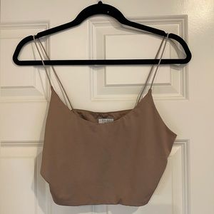 Tan cropped tobi tank